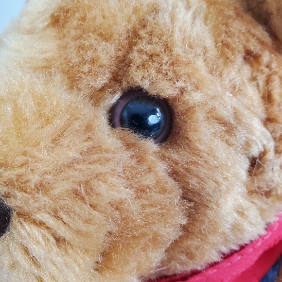 Train Conductor Teddy Bear Plush Vintage 90s Overalls Brown 12" Soft Toy - Picture 3 of 8